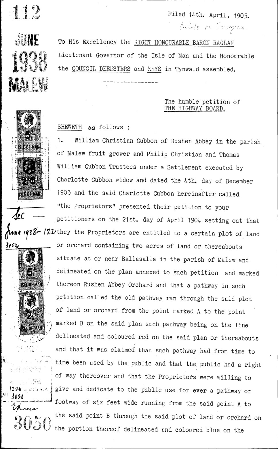 Tynwald Order, Jun 1938/112