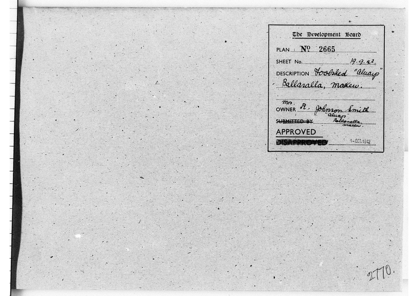 PA-2665 tool shed, 1942