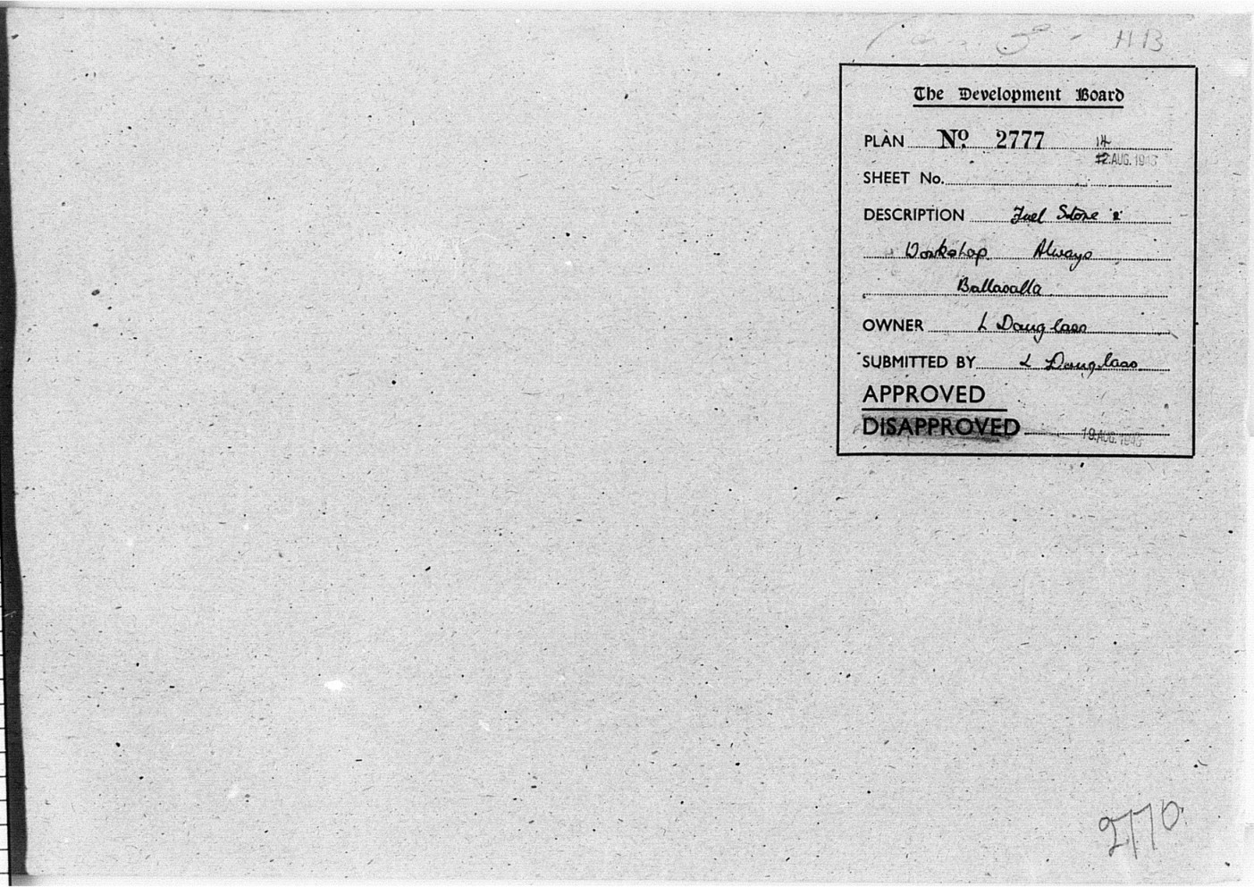 PA-2777 fuel store & workshop, 1943