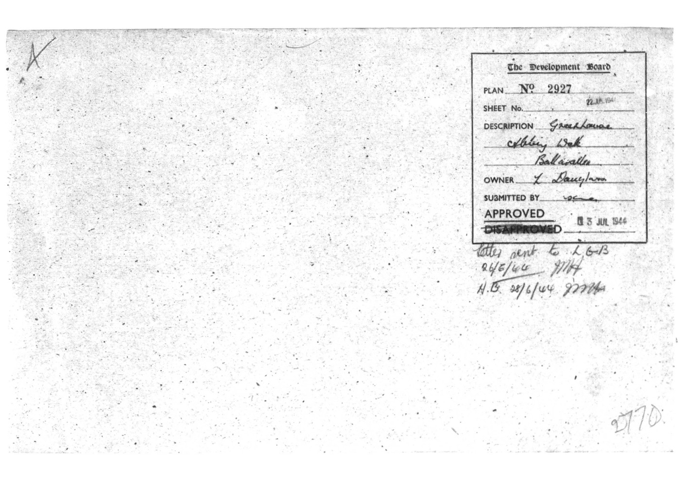 PA-2927 greenhouse, 1944